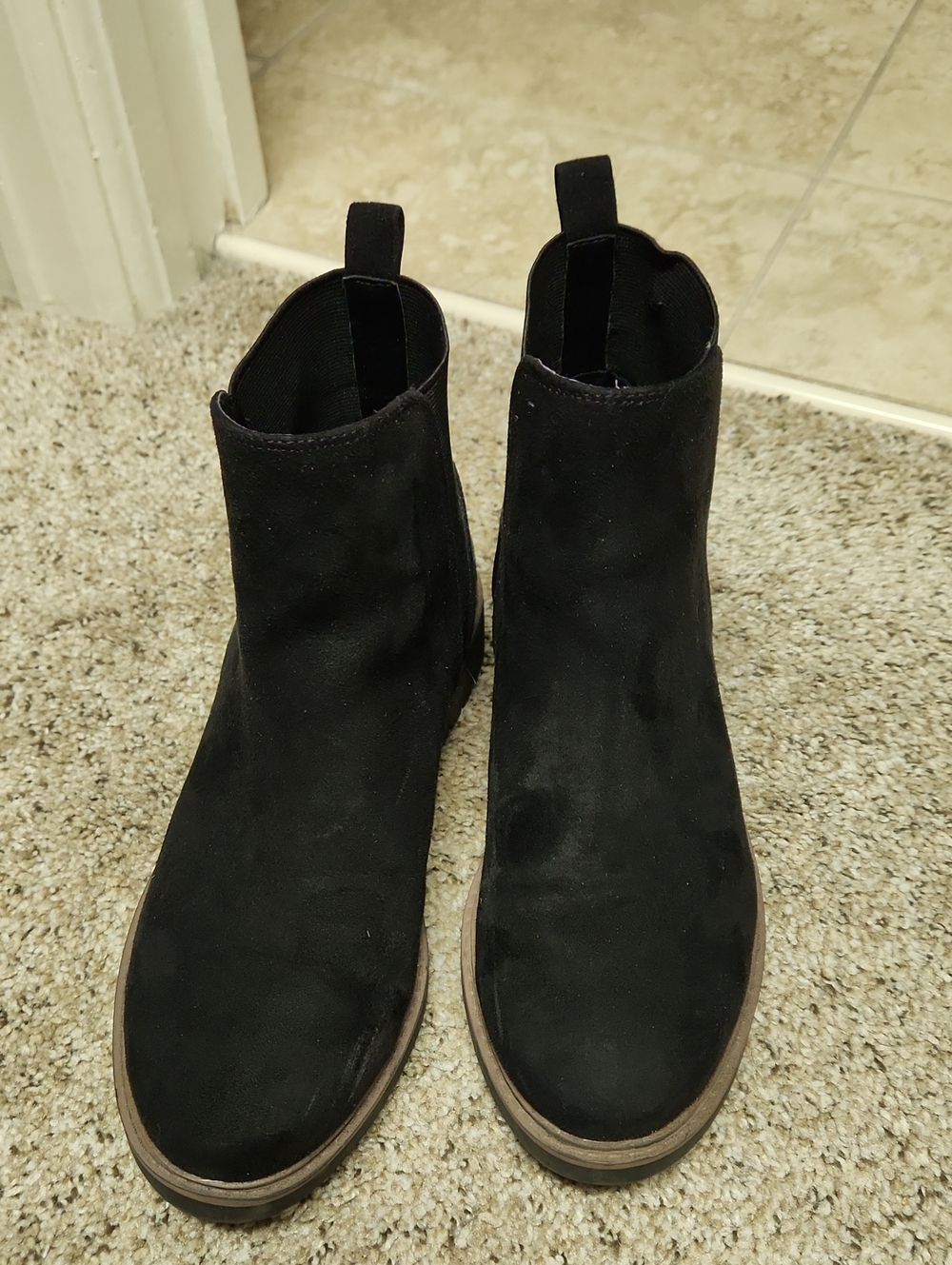 Women's Black Suede Ankle Boots